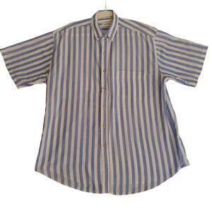 Ivy Club Mens Button Up Shirt Multi-Color Size Large Polyester Blend Collar